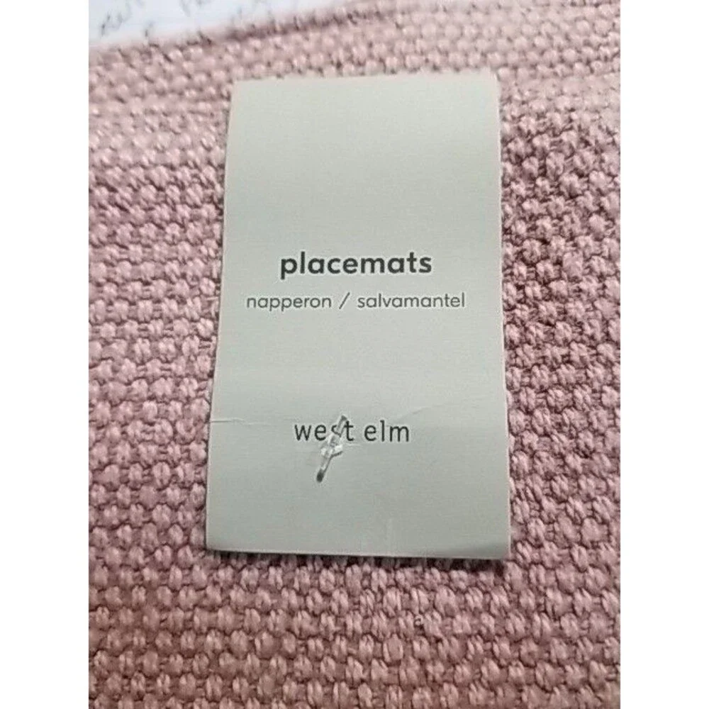 West Elm Placemats Woven Contemporary Design Pink Stone Set of 3 New Tags